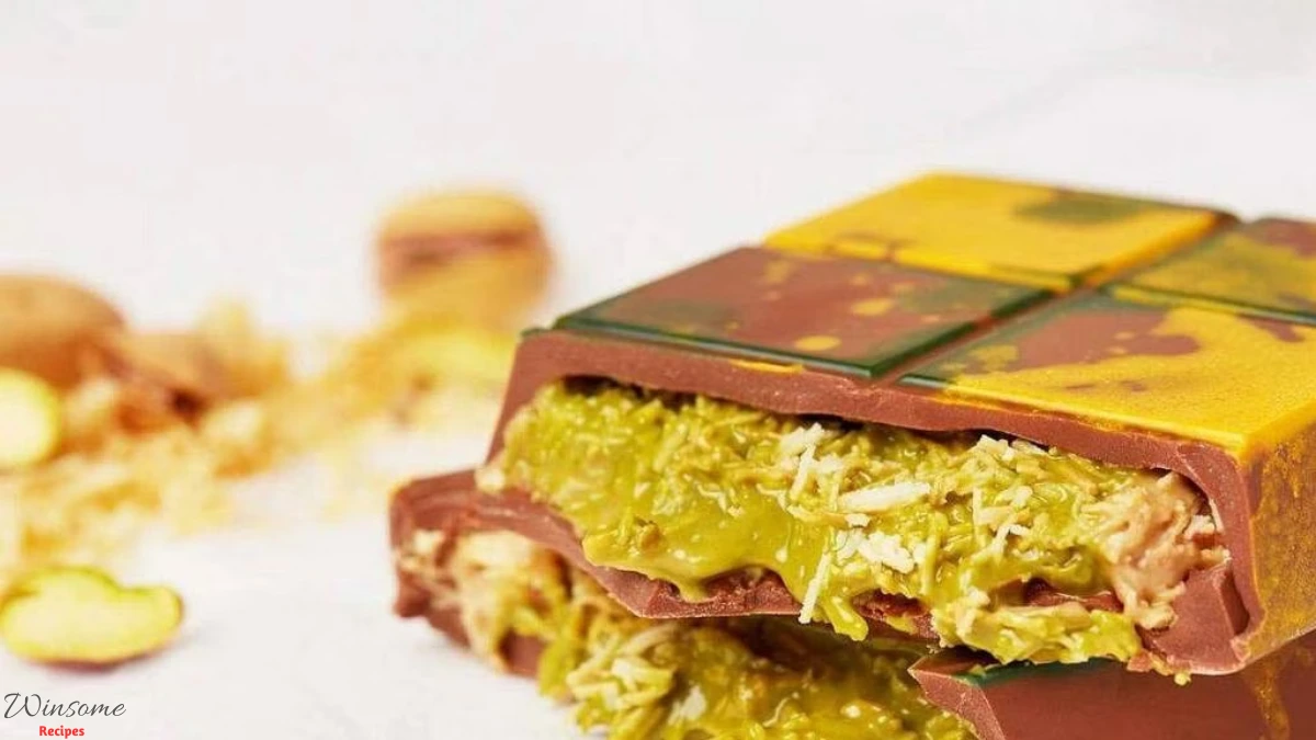 Pistachio filled chocolate bar