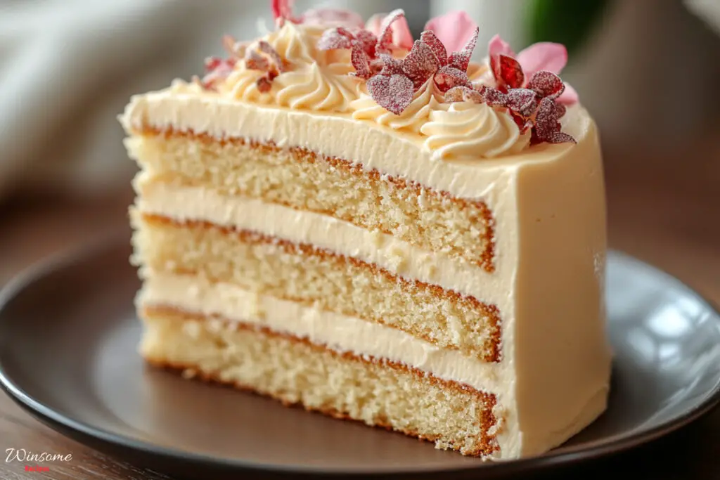 chantilly cake recipe Served in a plate