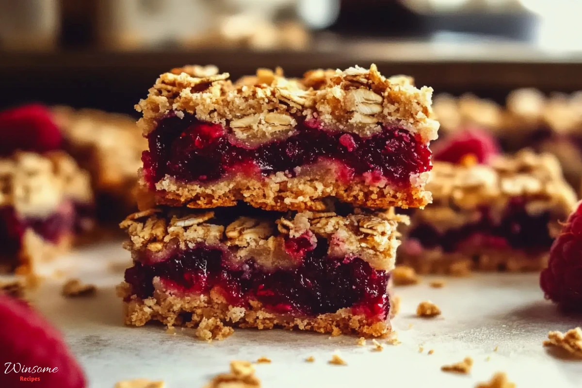 raspberry oat bar recipe one above one looking delicious