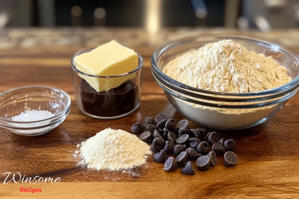 small batch chocolate chip cookies Ingredients - winsome recipes