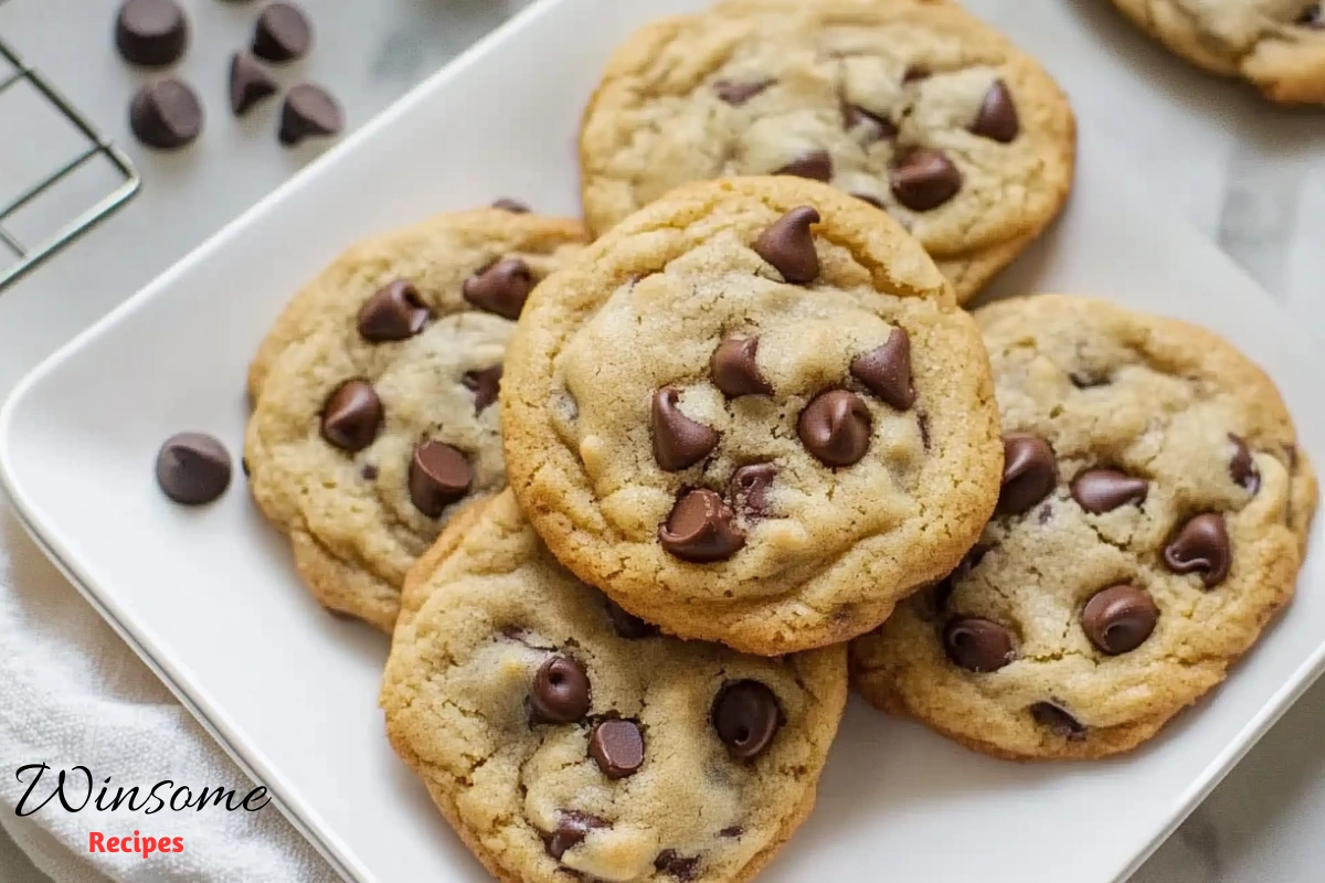 small batch chocolate chip cookies main plate served - winsome recipes