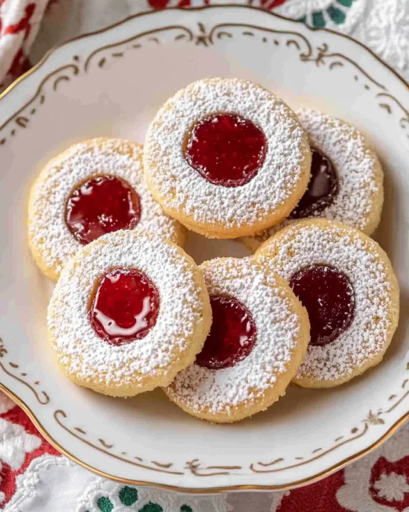 A plate of Linzer cookies