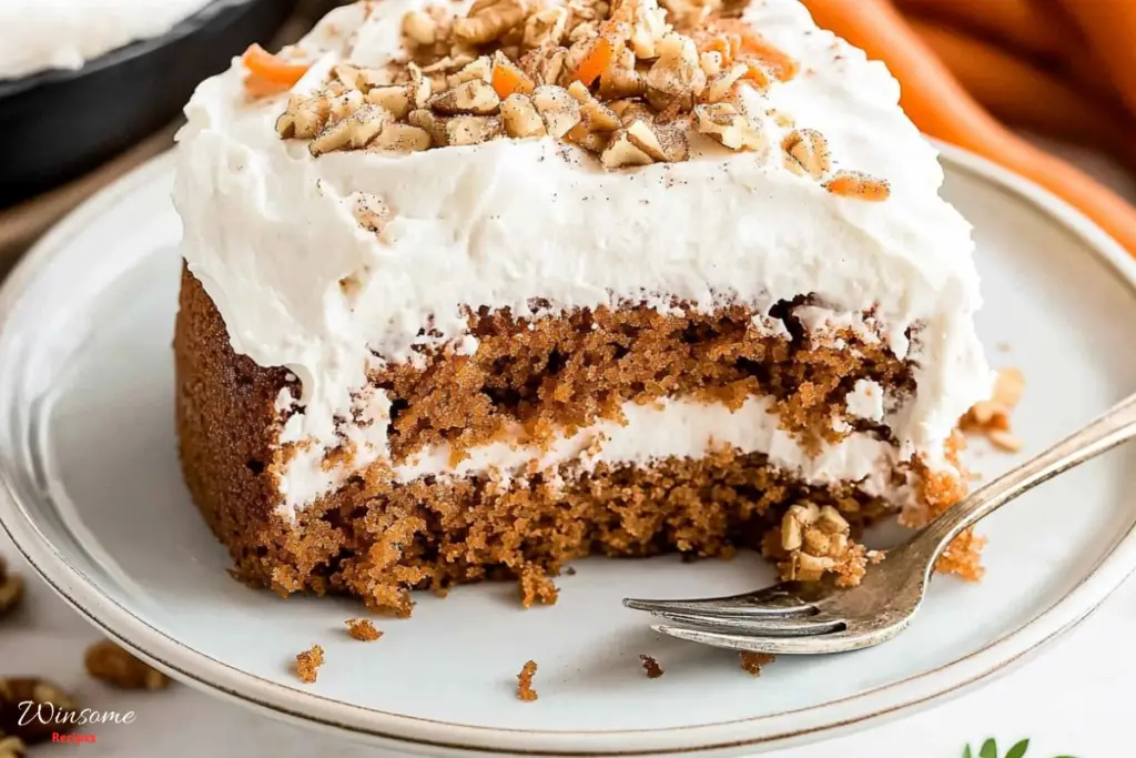 gluten free carrot cake in a white plate