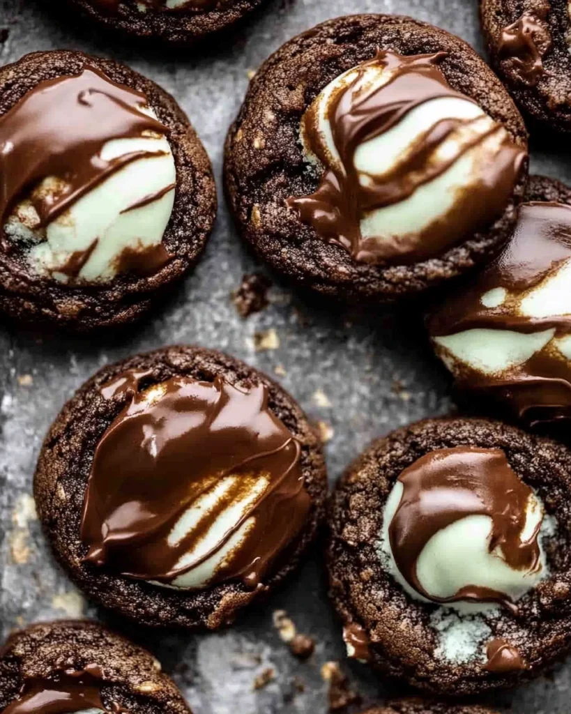 Delicious Andes Mint Cookies topped with creamy white and green frosting, perfect for a sweet treat!