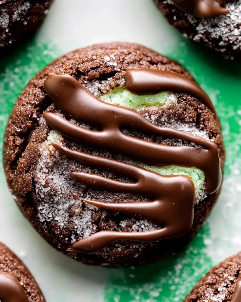 Delicious Andes mint cookies topped with creamy mint frosting, perfect for a sweet treat!