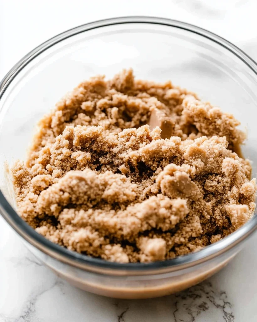 A bowl of brown sugar sits on a marble counter, ready to enhance delicious chocolate peanut butter treats.