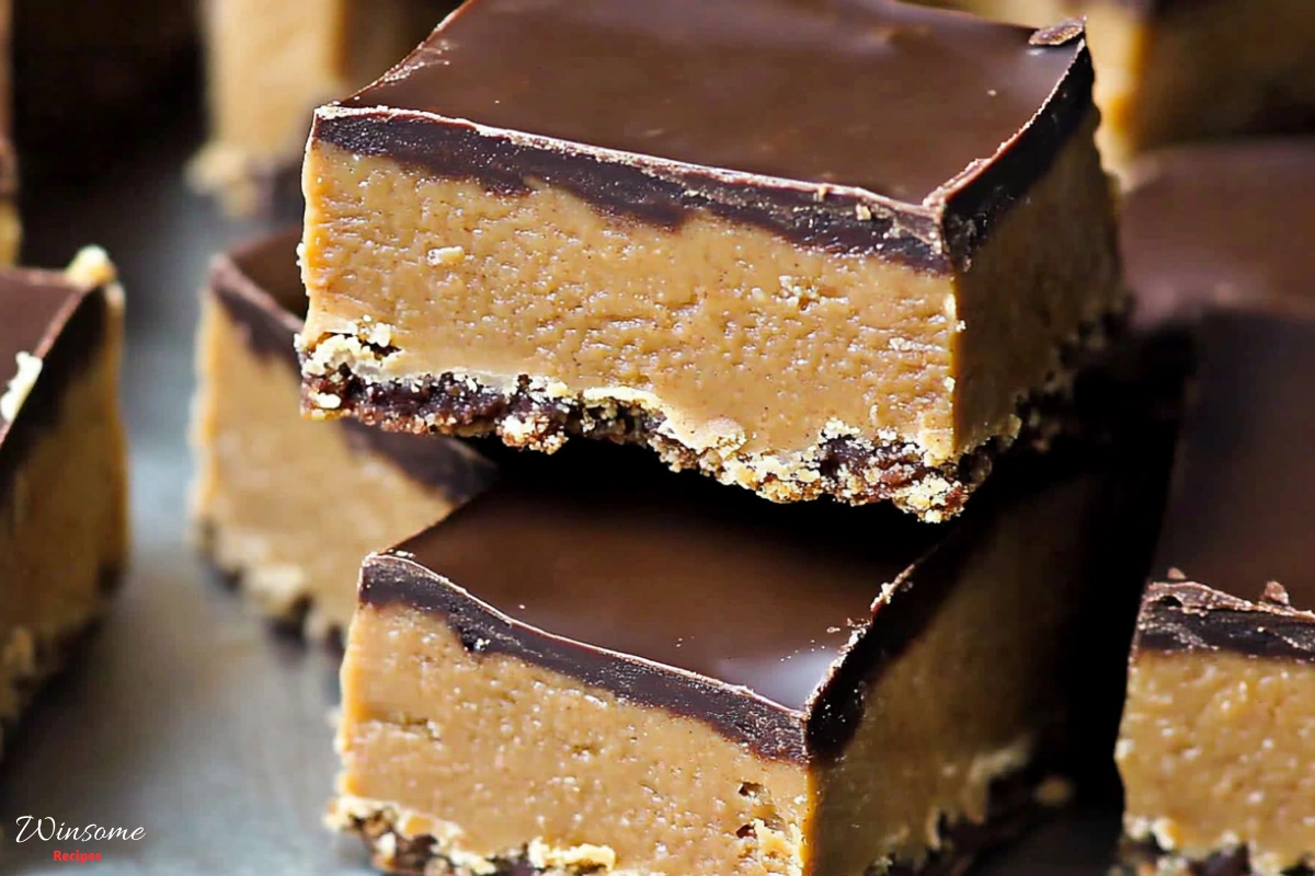 Delicious no-bake chocolate peanut butter bars, perfectly layered and ready to satisfy your sweet tooth.