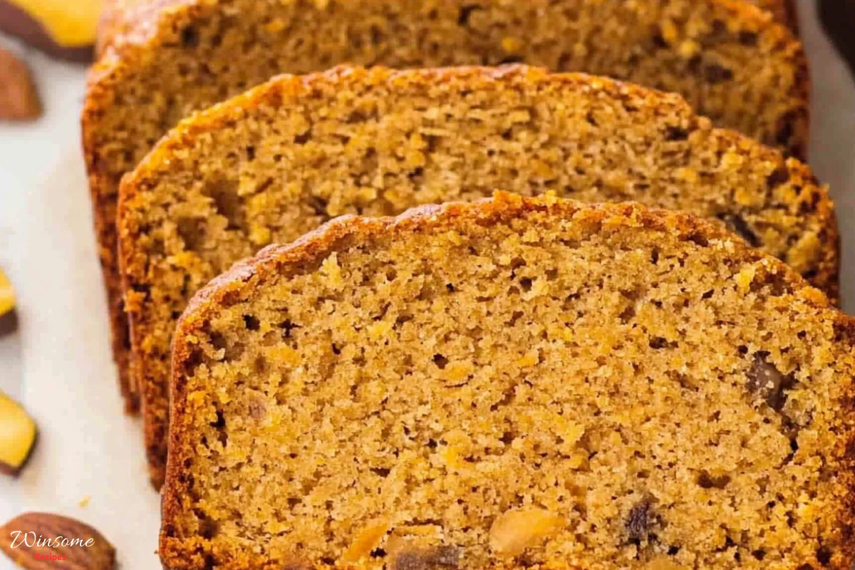 Slices of sweet potato bread arranged neatly on a white plate, showcasing a delicious and inviting dessert option.