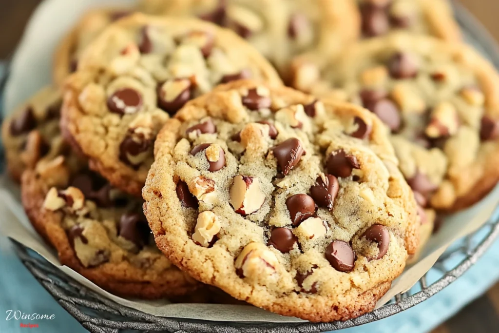 Delicious chocolate chip pecan cookies, loaded with chocolate chips and crunchy nuts, perfect for a sweet treat.
